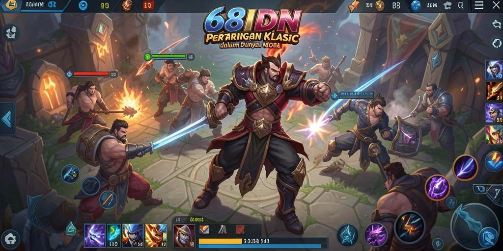 Gameplay seru 68IDN dalam arena MOBA penuh aksi.