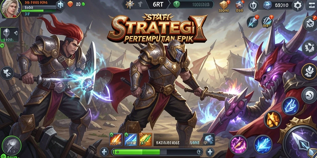 Screenshot menampilkan pertempuran epik dalam game strategi 6RT.