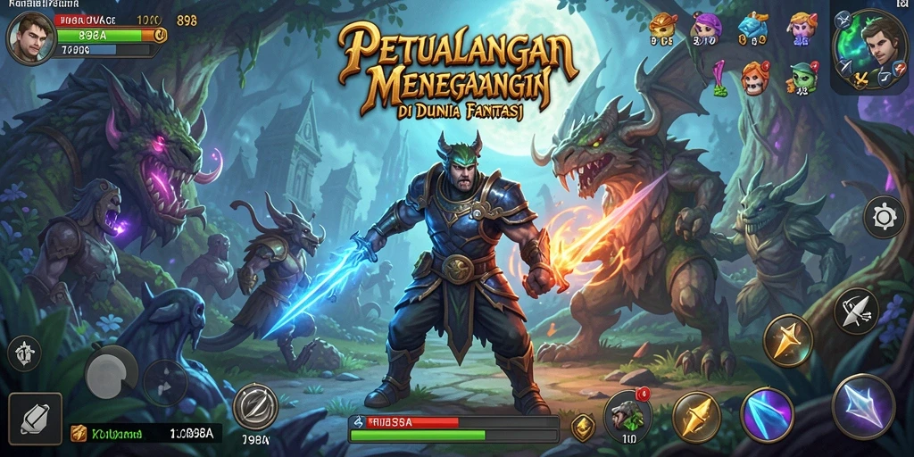 Screenshot gameplay 898A yang menampilkan petualangan menegangkan di dunia fantasi.