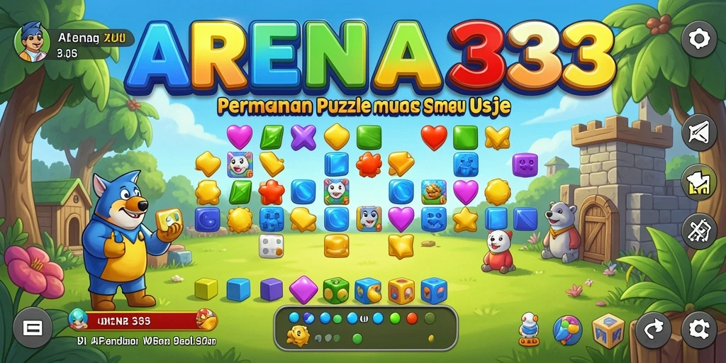 Screenshot gameplay ARENA333 menampilkan berbagai teka-teki yang menantang.