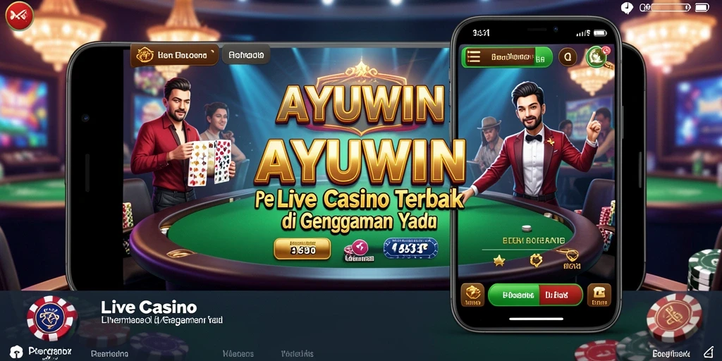 Tangkapan layar gameplay AYUWIN menunjukkan dealer yang profesional dan suasana yang mendebarkan.