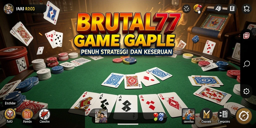 Screenshot gameplay BRUTAL77 menunjukkan serunya bermain Gaple.