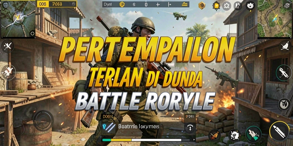 Screenshot D06 menunjukkan aksi seru dalam pertempuran Battle Royale.