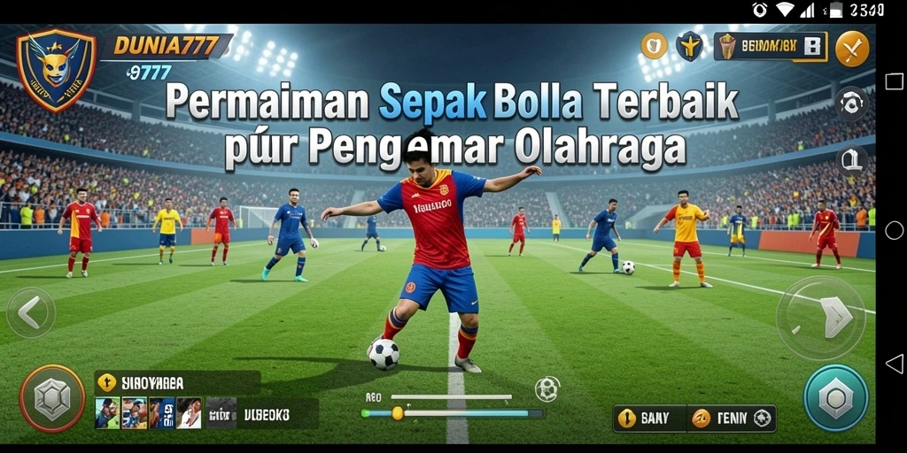 Tampilan gameplay menarik dari DUNIA777 dalam aksi sepak bola.