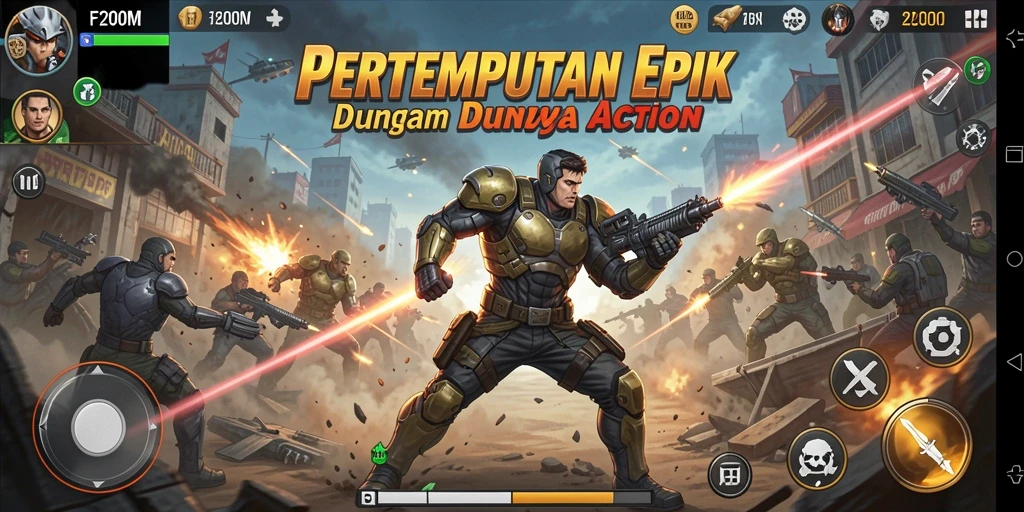 Tampilan gameplay yang mendebarkan dan action-packed dari F200M.