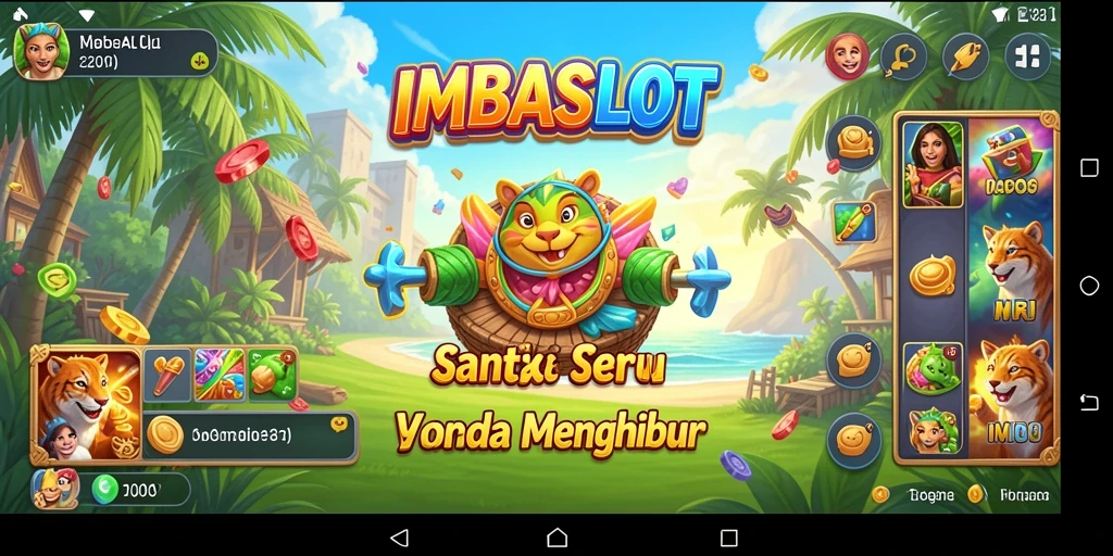 Screenshot utama dari gameplay IMBASLOT menampilkan suasana santai dan interaktif.
