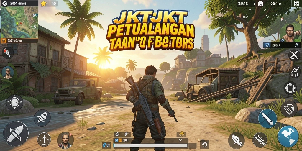 Tangkapan layar gameplay JKTJKT yang menampilkan eksplorasi dunia terbuka.