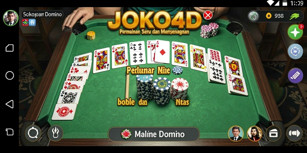 Screenshot utama JOKO4D menampilkan gameplay domino yang menarik.