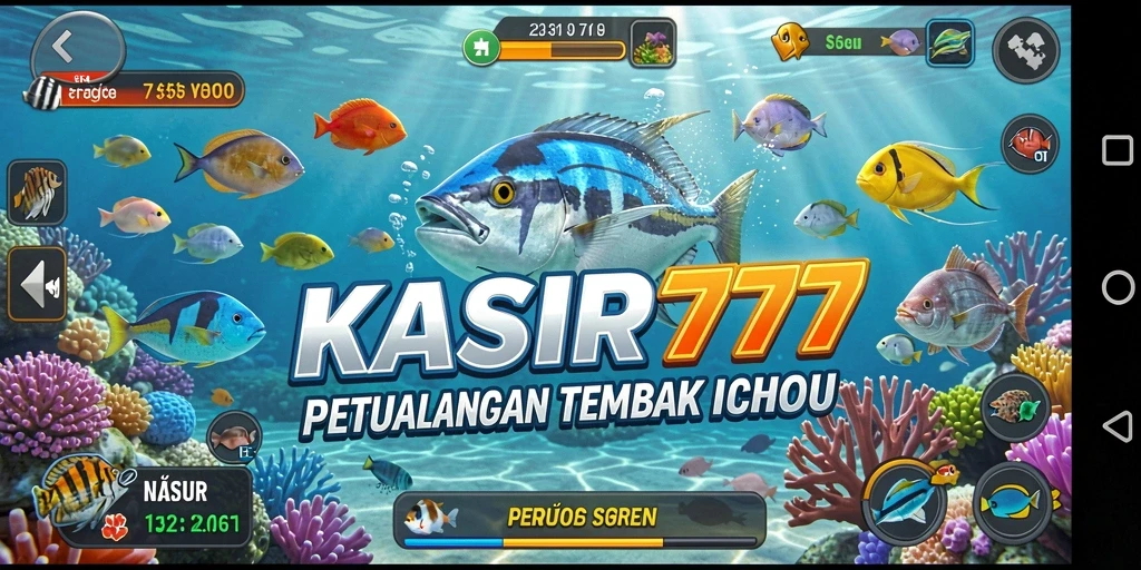 Screenshot gameplay KASIR777 yang menampilkan aksi menangkap ikan.