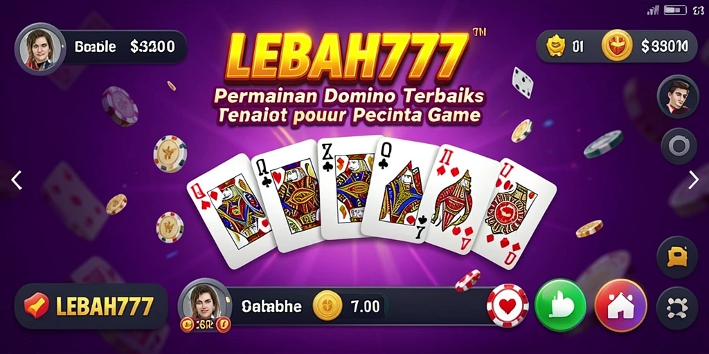 Tampilan gameplay menarik dari LEBAH777 yang menggambarkan serunya bermain Domino.