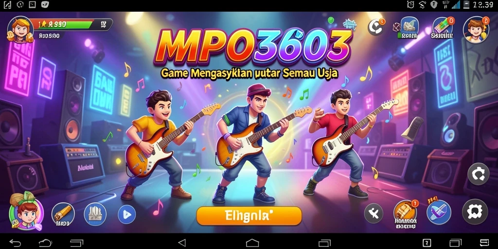 Gameplay MPO303 yang menampilkan berbagai tantangan musik.