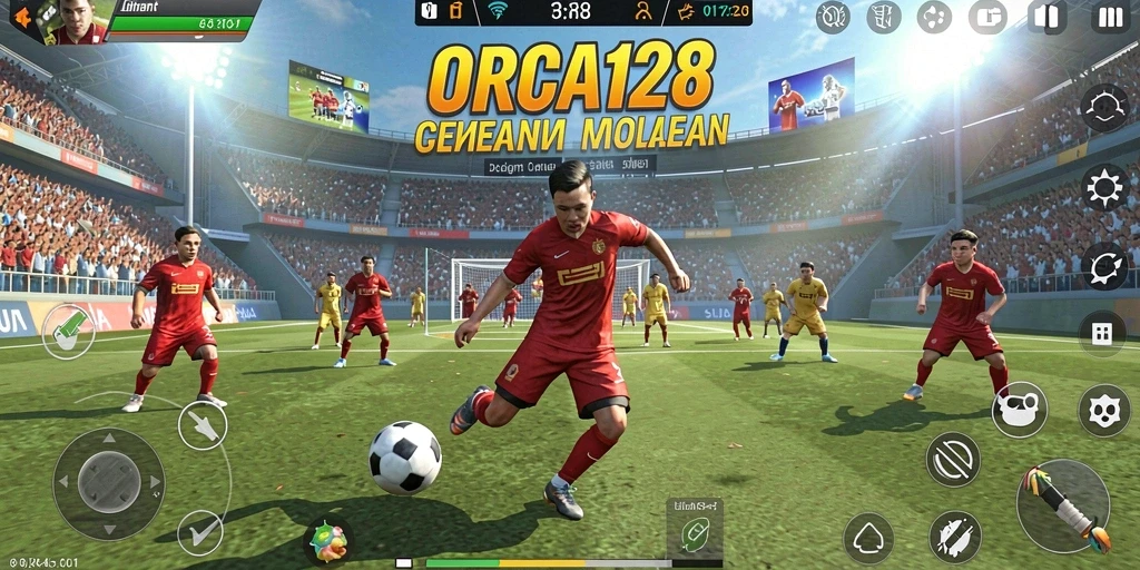 Tampilan gameplay menarik dari ORCA128 yang menampilkan aksi olahraga.