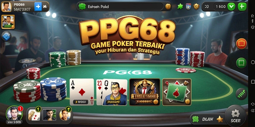 Tampilan gameplay Poker yang menarik dan realistis dalam PGG68.