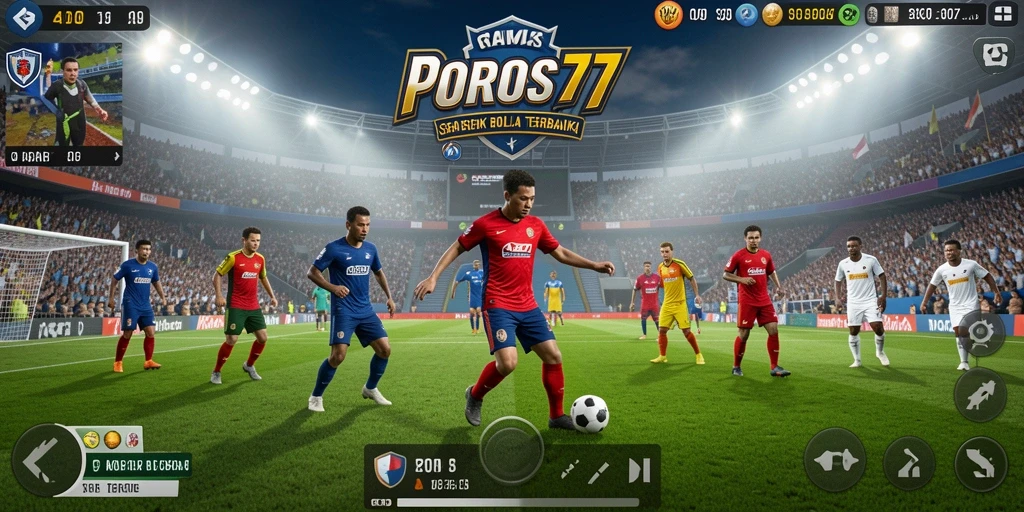 Tangkapan layar menunjukkan aksi laga sepak bola yang dinamis.