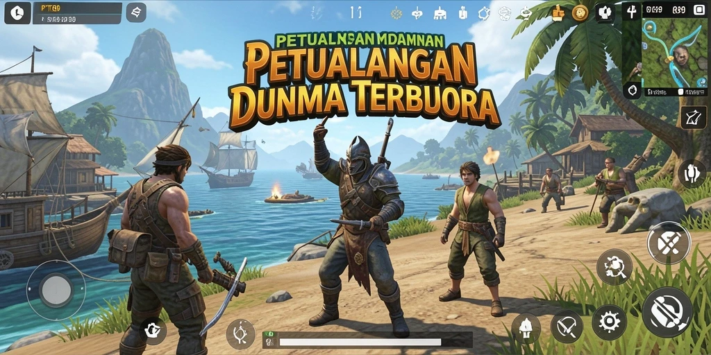 Screenshot menampilkan gameplay Open World PT89 dengan eksplorasi yang mendalam.