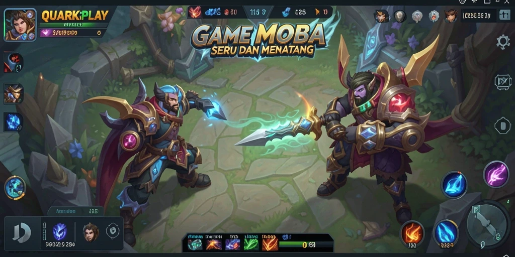 Gameplay seru dari QUARKPLAY dalam aksi pertarungan MOBA.