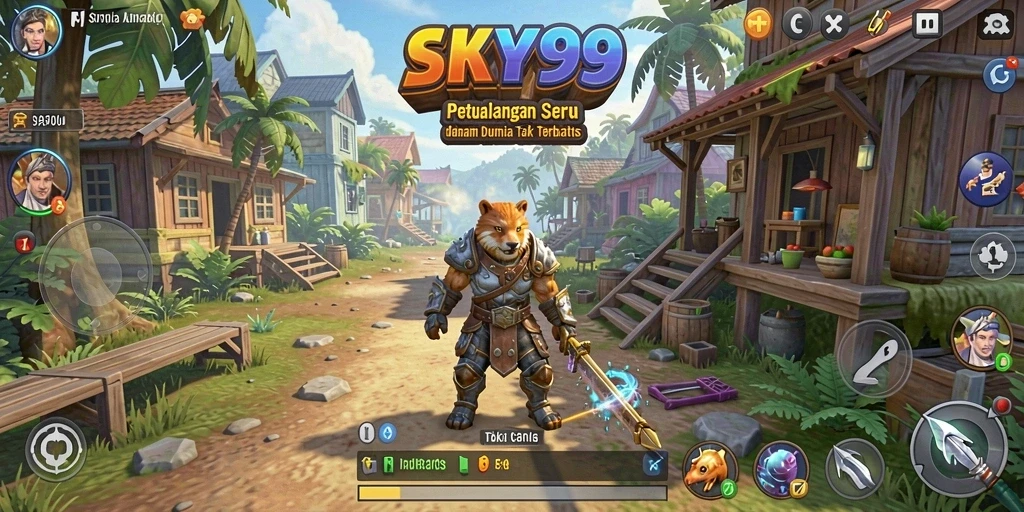 Tampilan gameplay <strong>SKY99</strong> yang epik dalam petualangan yang mendebarkan.