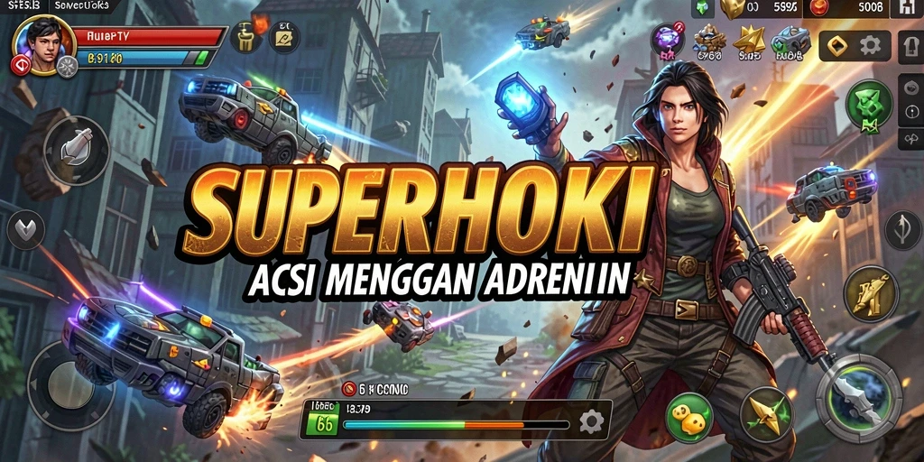 Gameplay SUPERHOKI dengan aksi seru dan tangkas.