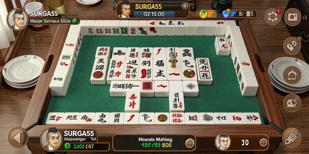 Tampilan permainan Mahjong di SURGA55 yang seru dan mengasyikkan.