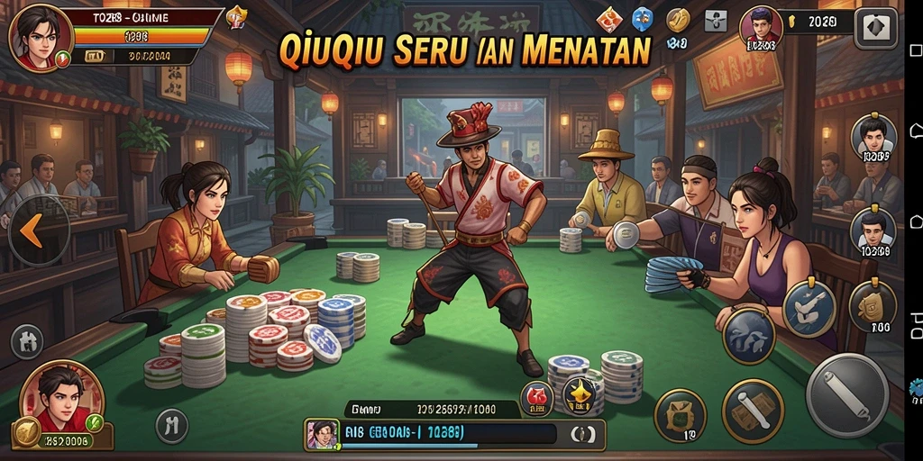 Screenshot TO288 menampilkan gameplay QiuQiu yang seru dan kompetitif.