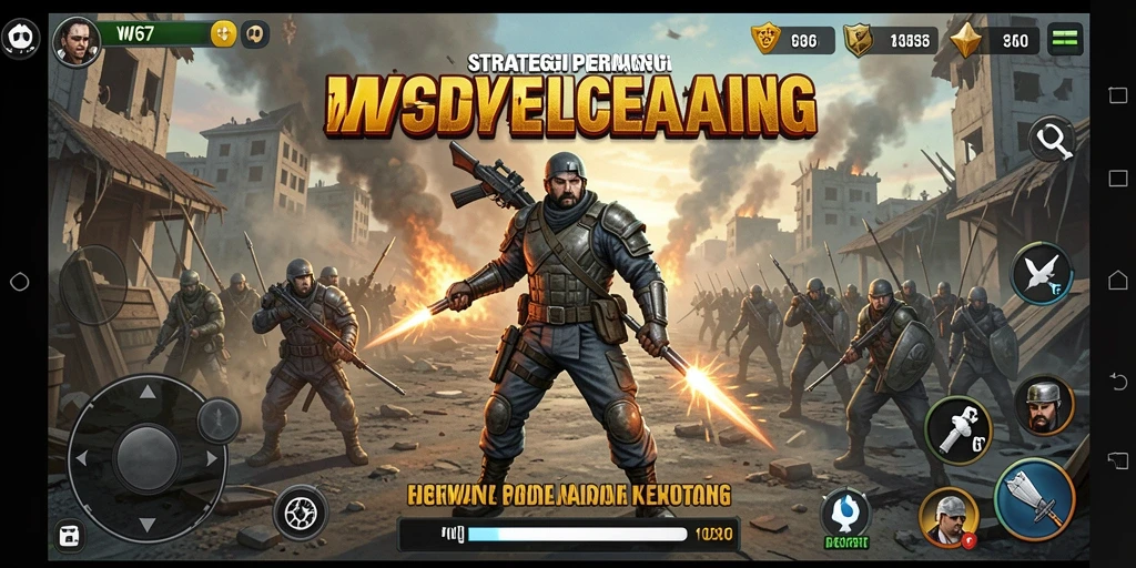 Screenshot utama W67 menampilkan pertempuran strategis yang intens.